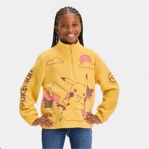Pokemon Kids Yellow Pikachu Fleece Hoodie